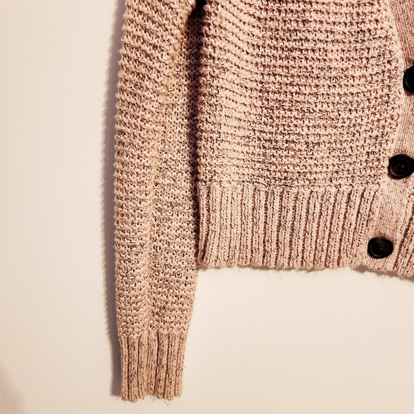 American Eagle | Women's Cropped Pink Cardigan Button-Down Sweater (Size Small) - Picture 7 of 14